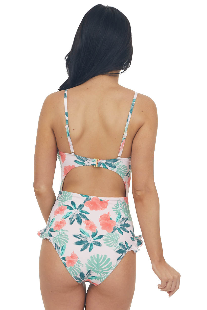 Cherry Blossom Pink Printed One Piece Swimsuit