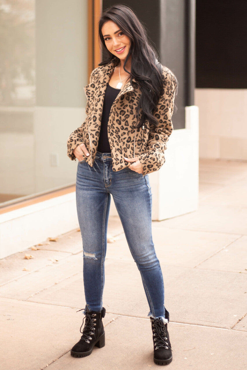 Dark Wash High Rise Split Hem Skinny Jeans