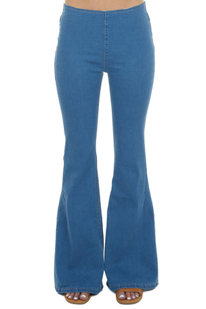 Denim High Rise Flare Jeggings