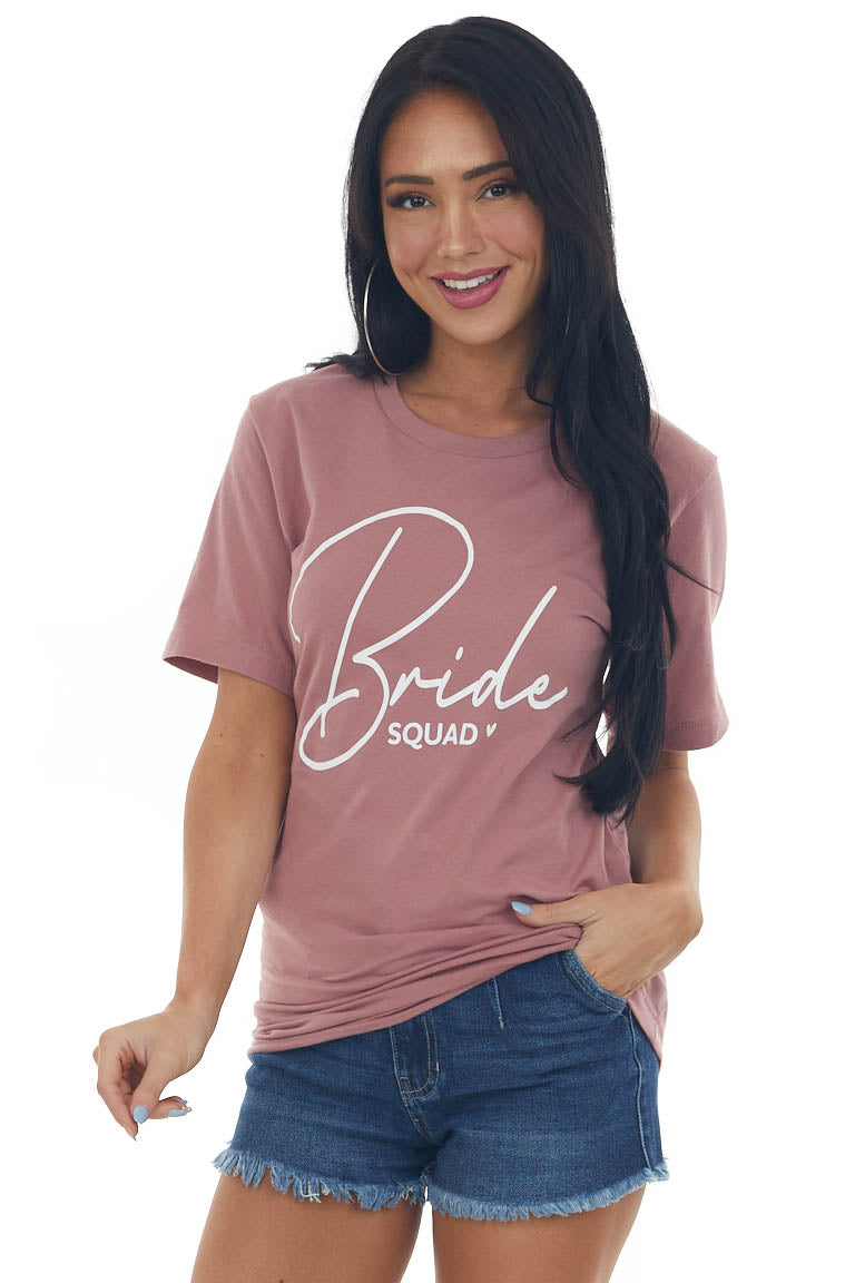 Dusty Rose 'Bride Squad' Script Graphic Tee