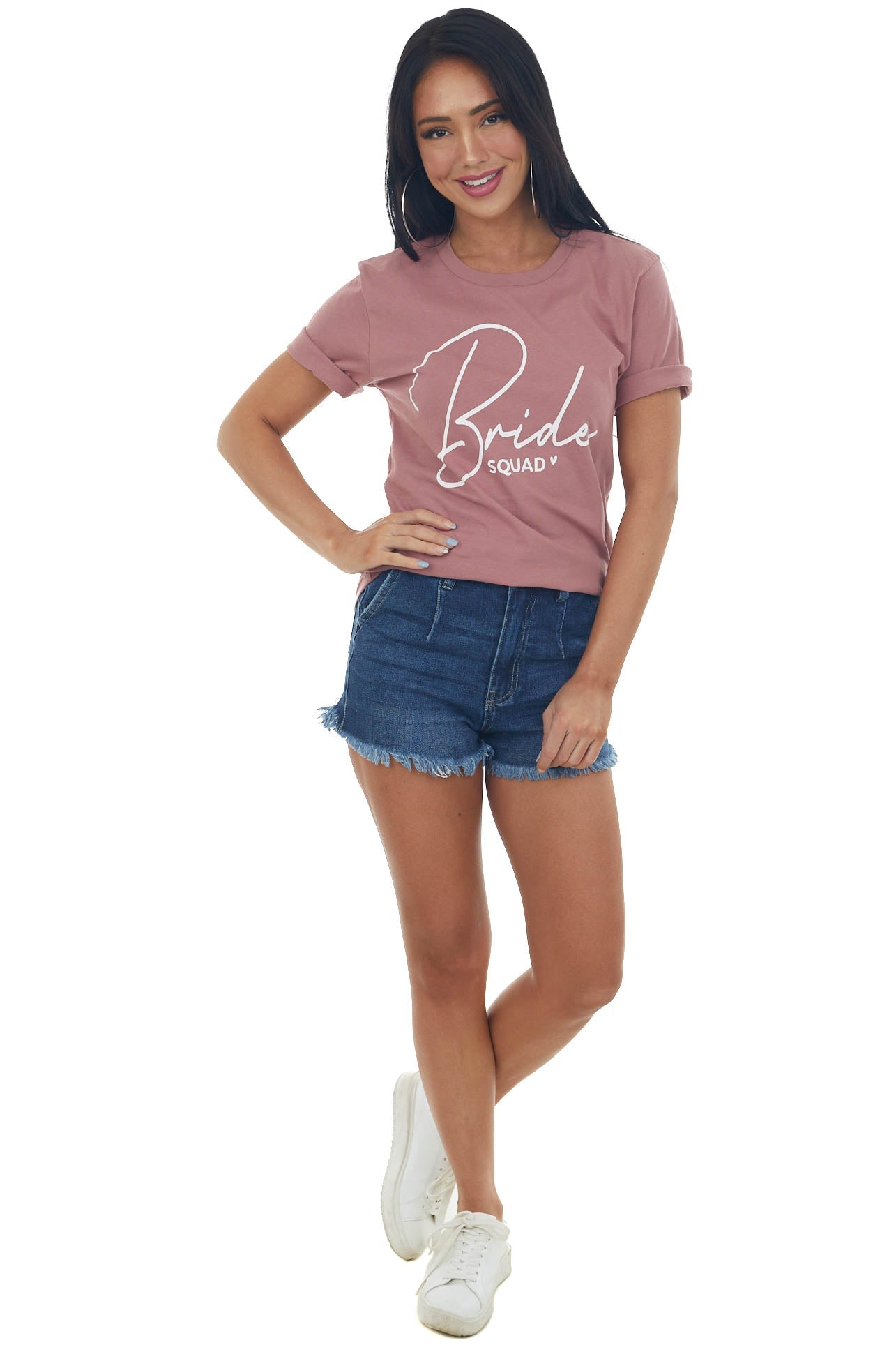 Dusty Rose 'Bride Squad' Script Graphic Tee