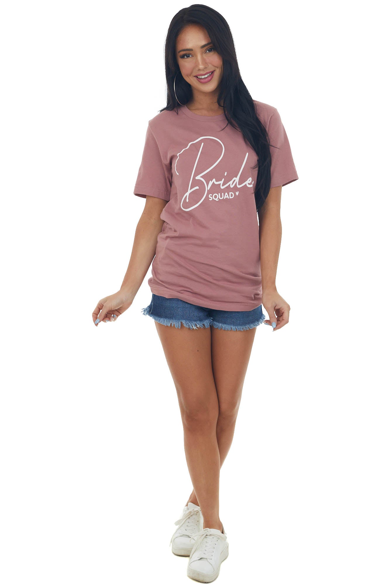 Dusty Rose 'Bride Squad' Script Graphic Tee