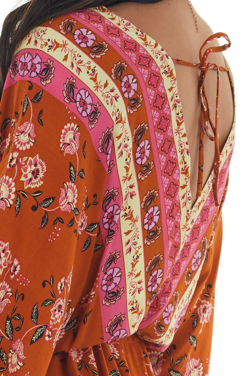 Ginger Floral Print Long Sleeve Mini Dress