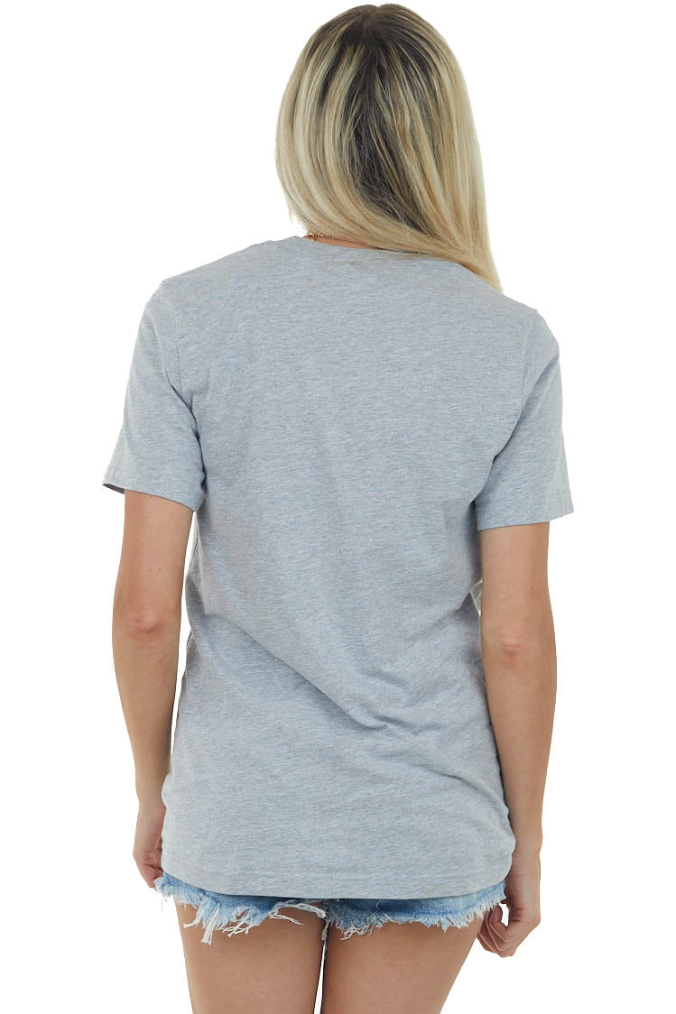 Heather Grey 'Georgia' Graphic Tee Shirt