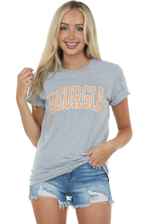 Heather Grey 'Georgia' Graphic Tee Shirt