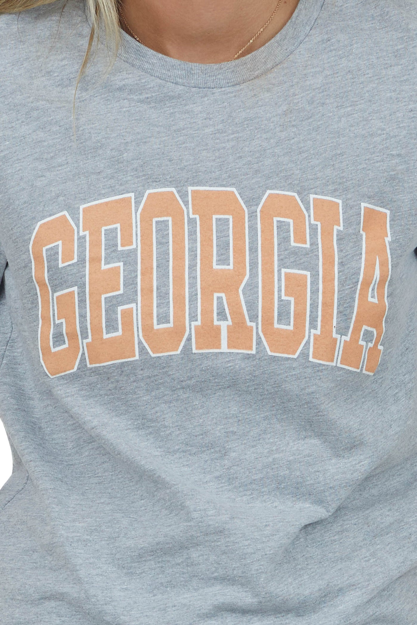 Heather Grey 'Georgia' Graphic Tee Shirt