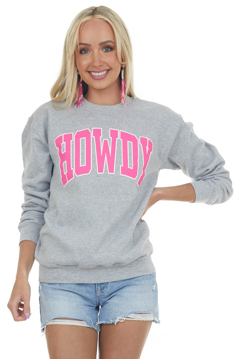 Heather Grey 'Howdy' Graphic Sweatshirt