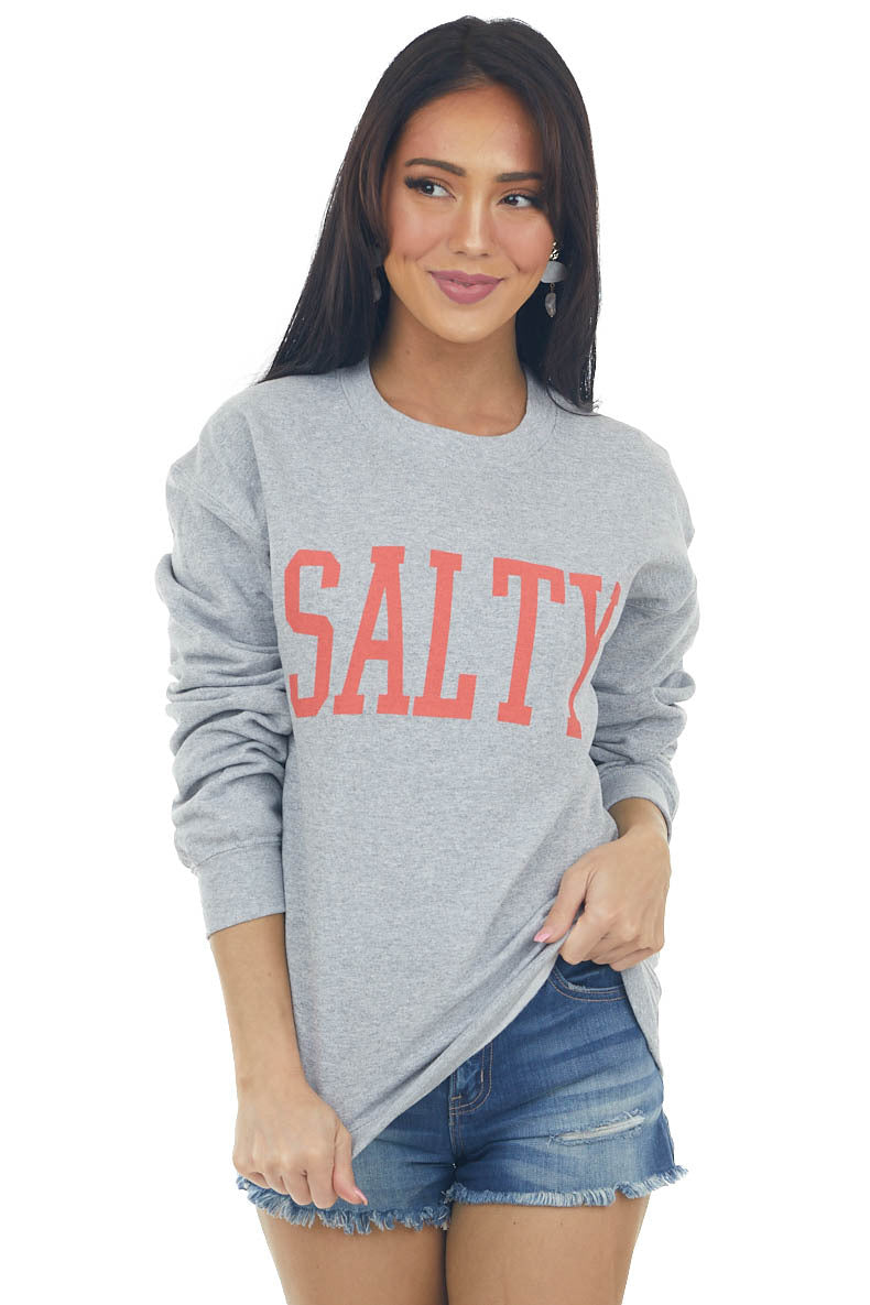 Heather Grey 'Salty' Graphic Sweatshirt 