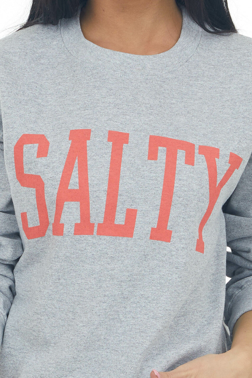 Heather Grey 'Salty' Graphic Sweatshirt 