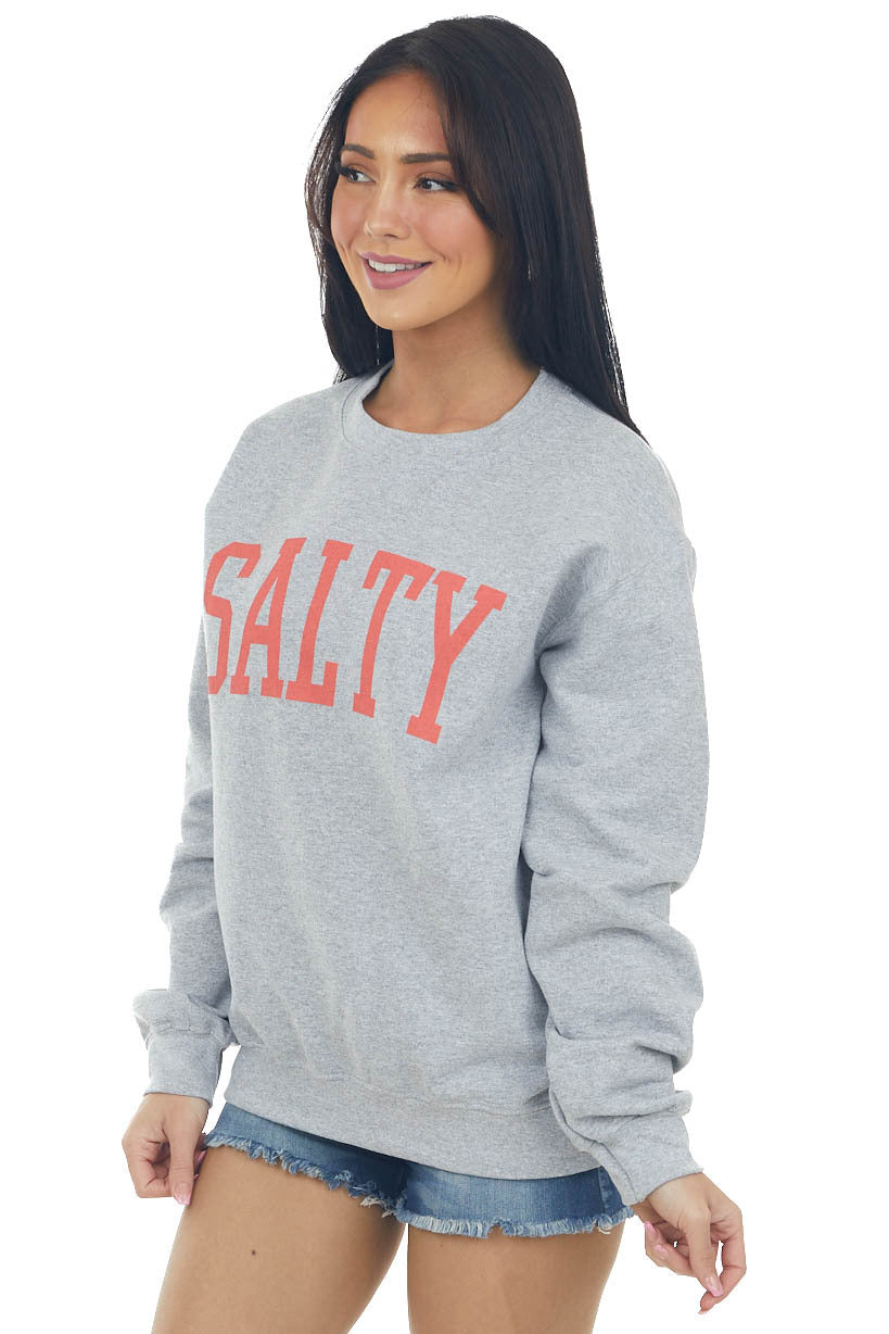 Heather Grey 'Salty' Graphic Sweatshirt 