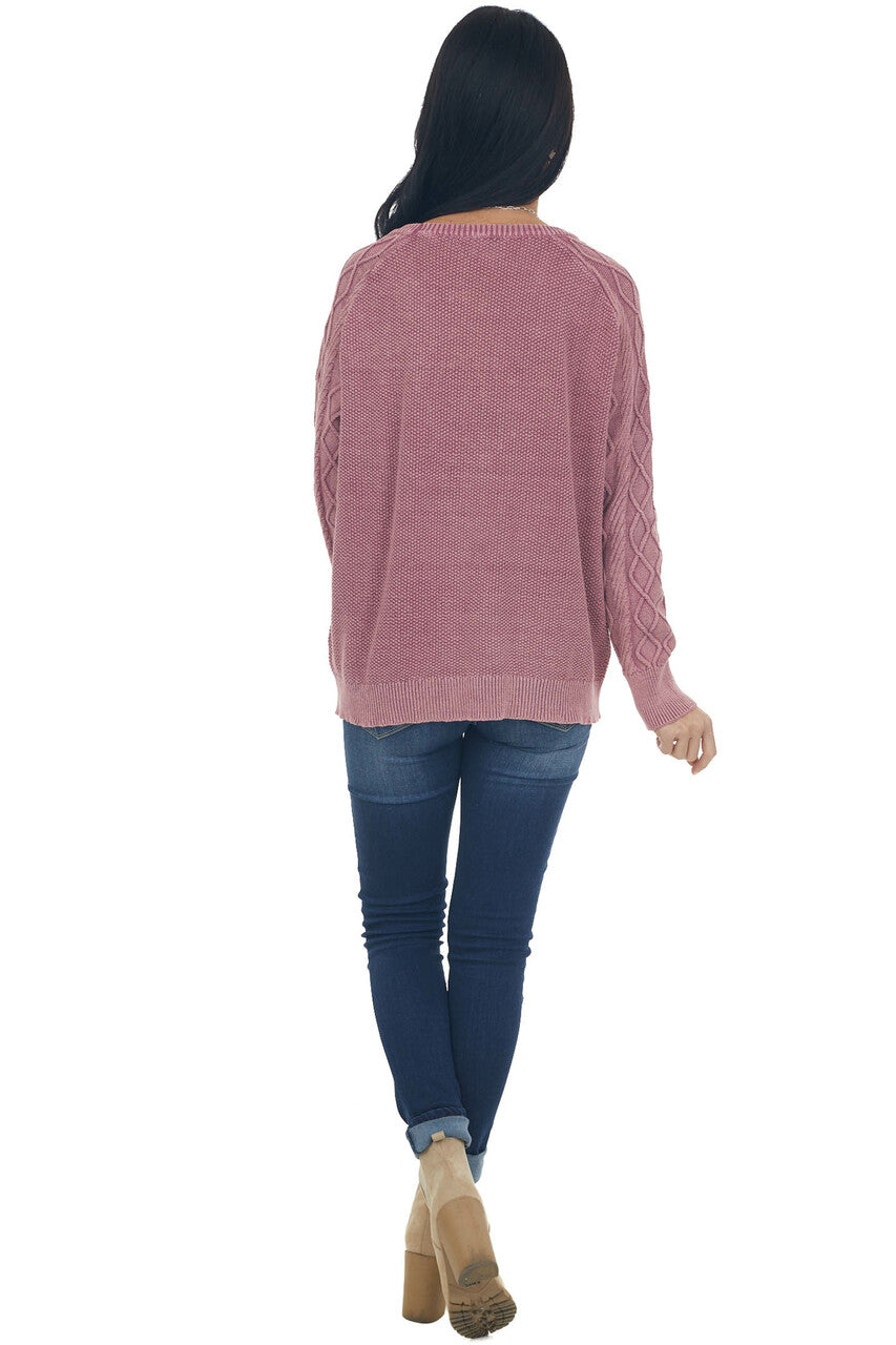 Hibiscus Mineral Wash Raglan Sleeve Sweater