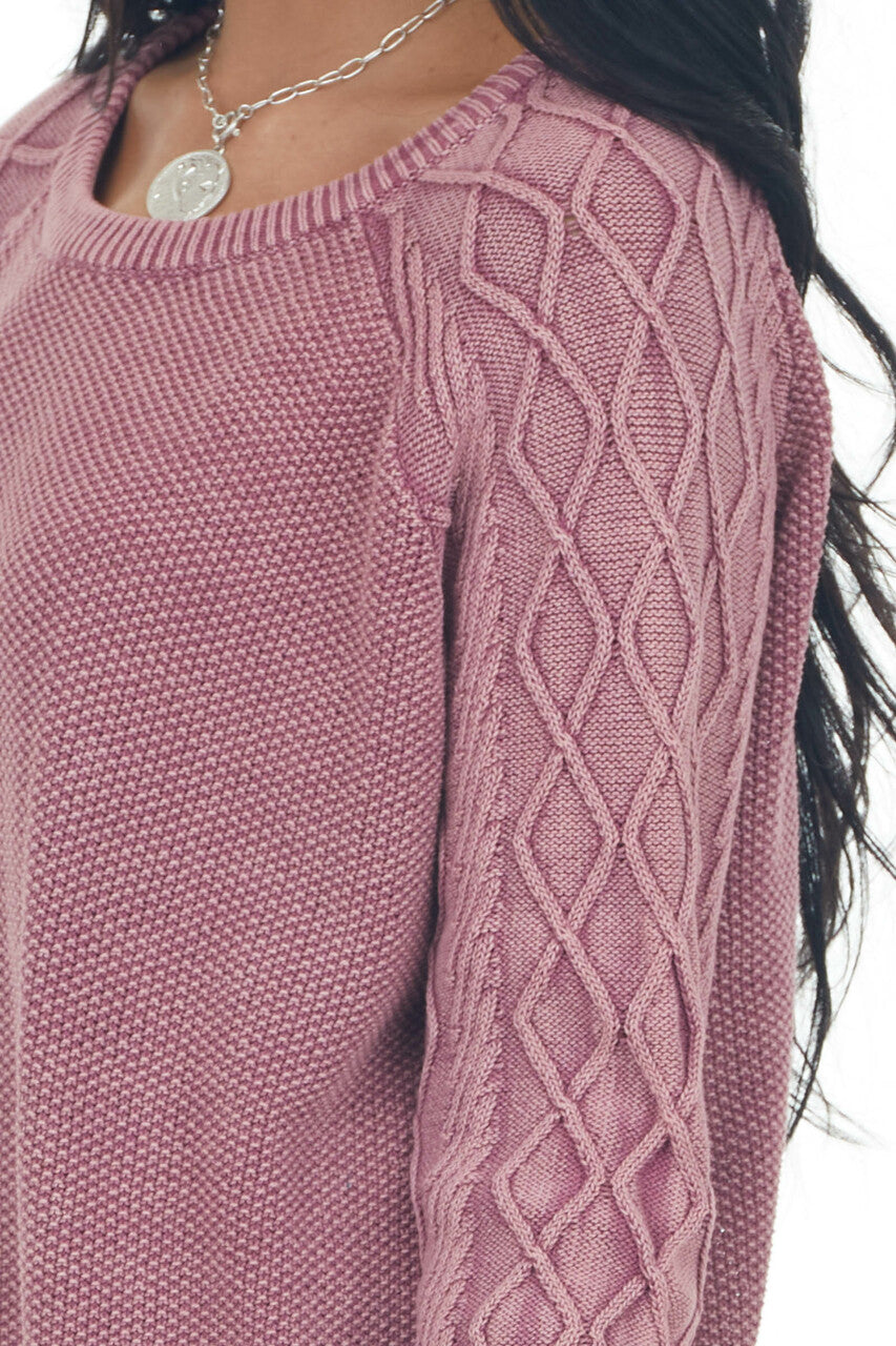 Hibiscus Mineral Wash Raglan Sleeve Sweater