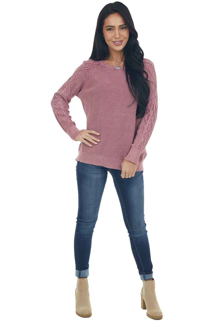 Hibiscus Mineral Wash Raglan Sleeve Sweater