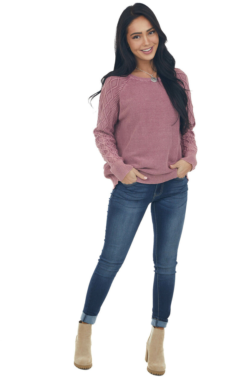 Hibiscus Mineral Wash Raglan Sleeve Sweater