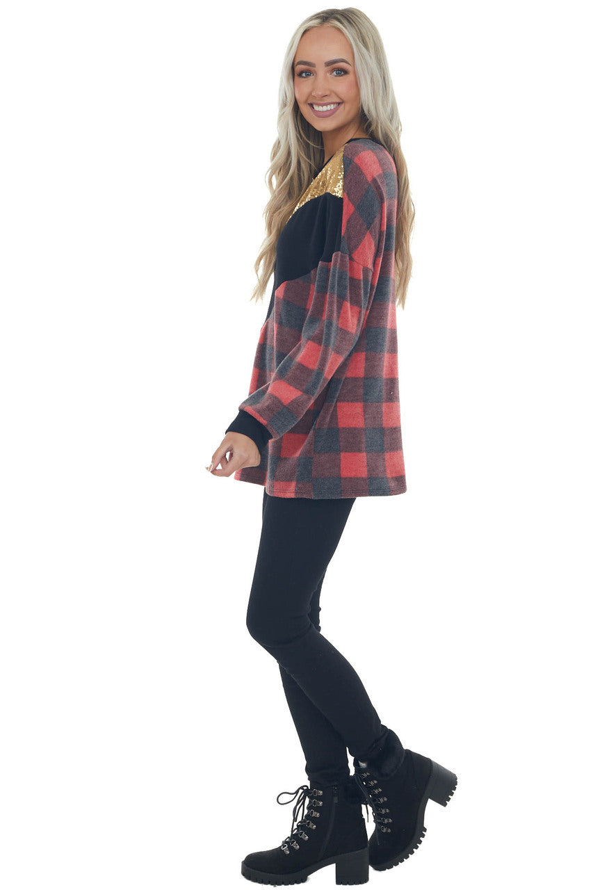 Black Chevron Colorblock Dolman Sleeve Top