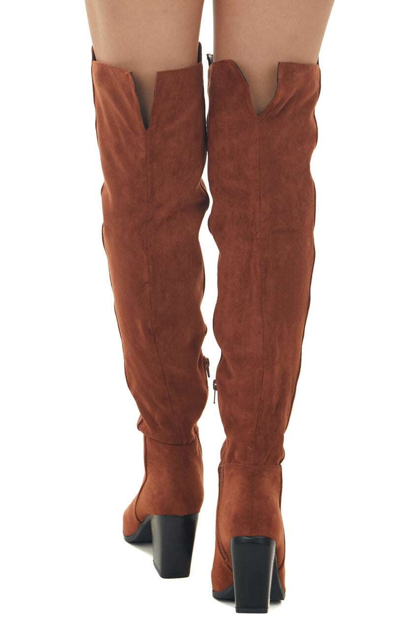 Spice Suede Over the Knee Block Heel Boots