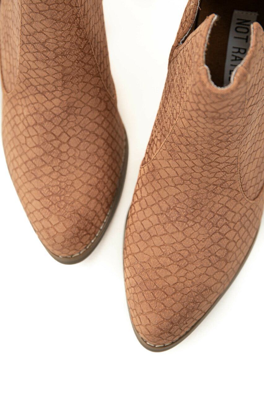 Sienna Snakeskin and Faux Suede Heeled Bootie