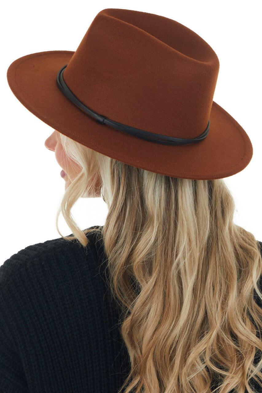 Cinnamon Felt Panama Hat with Double Band 