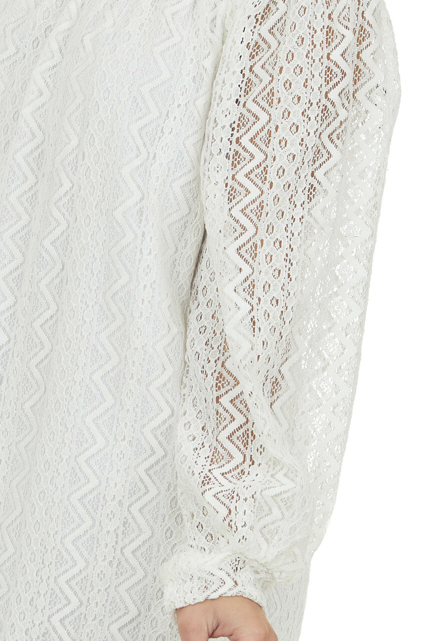 Ivory Off the Shoulder Lace Short Dress