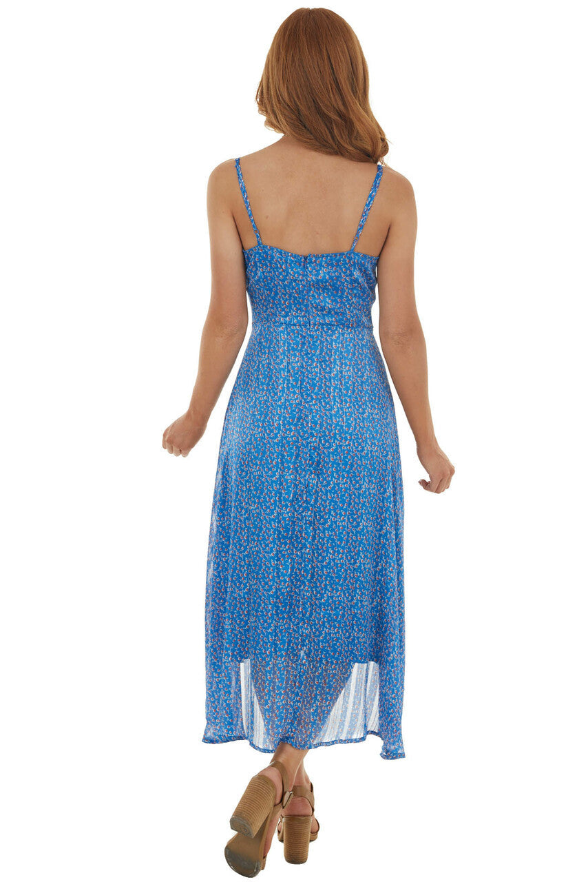 Sapphire Ditsy Floral Print High Low Dress