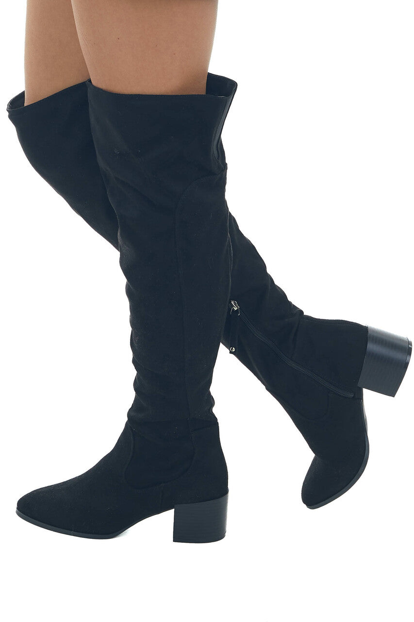 Black Knee Length Boots with Heels