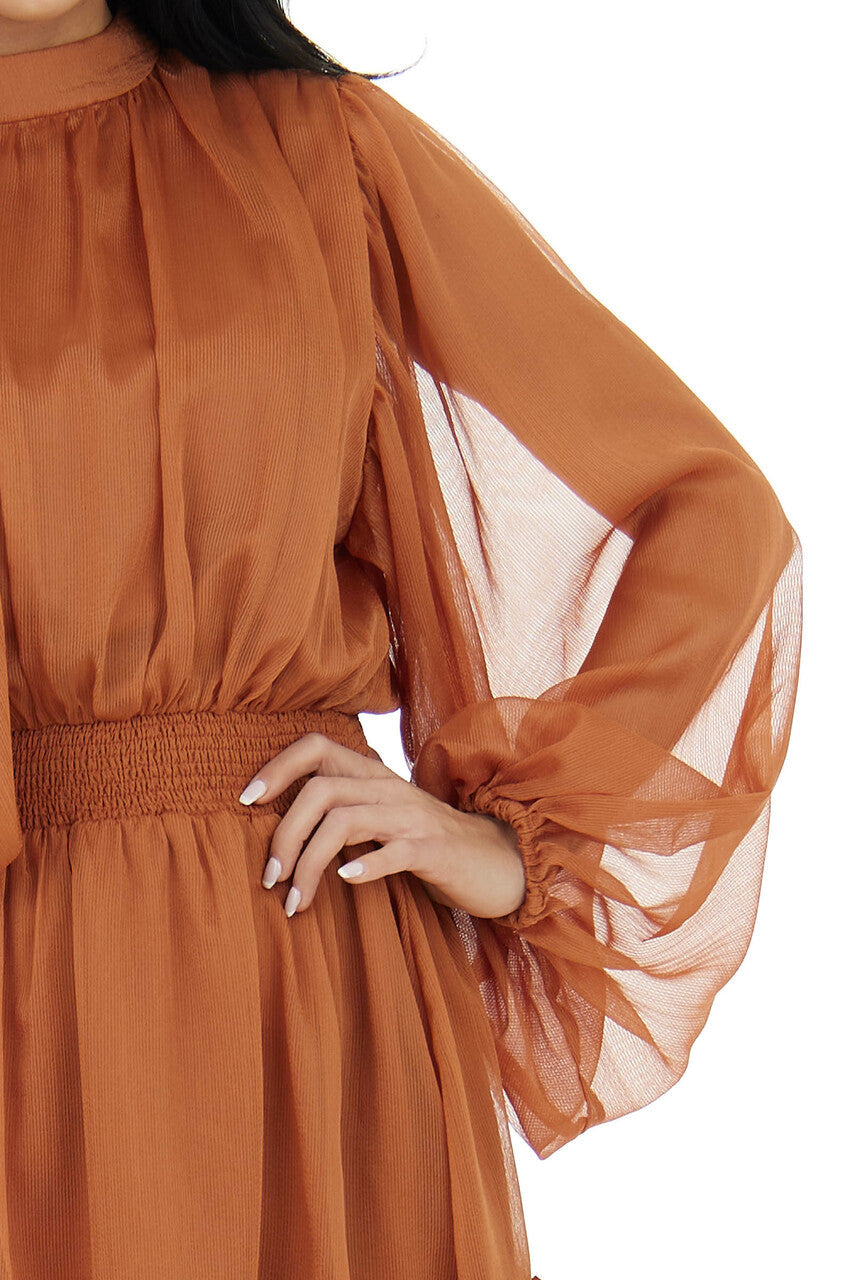 Marmalade Textured Long Sleeve Mini Dress