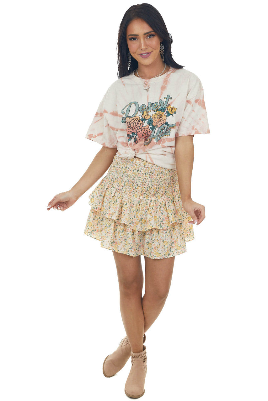 Apricot Tie Dye 'Desert Hills' Oversized Tee