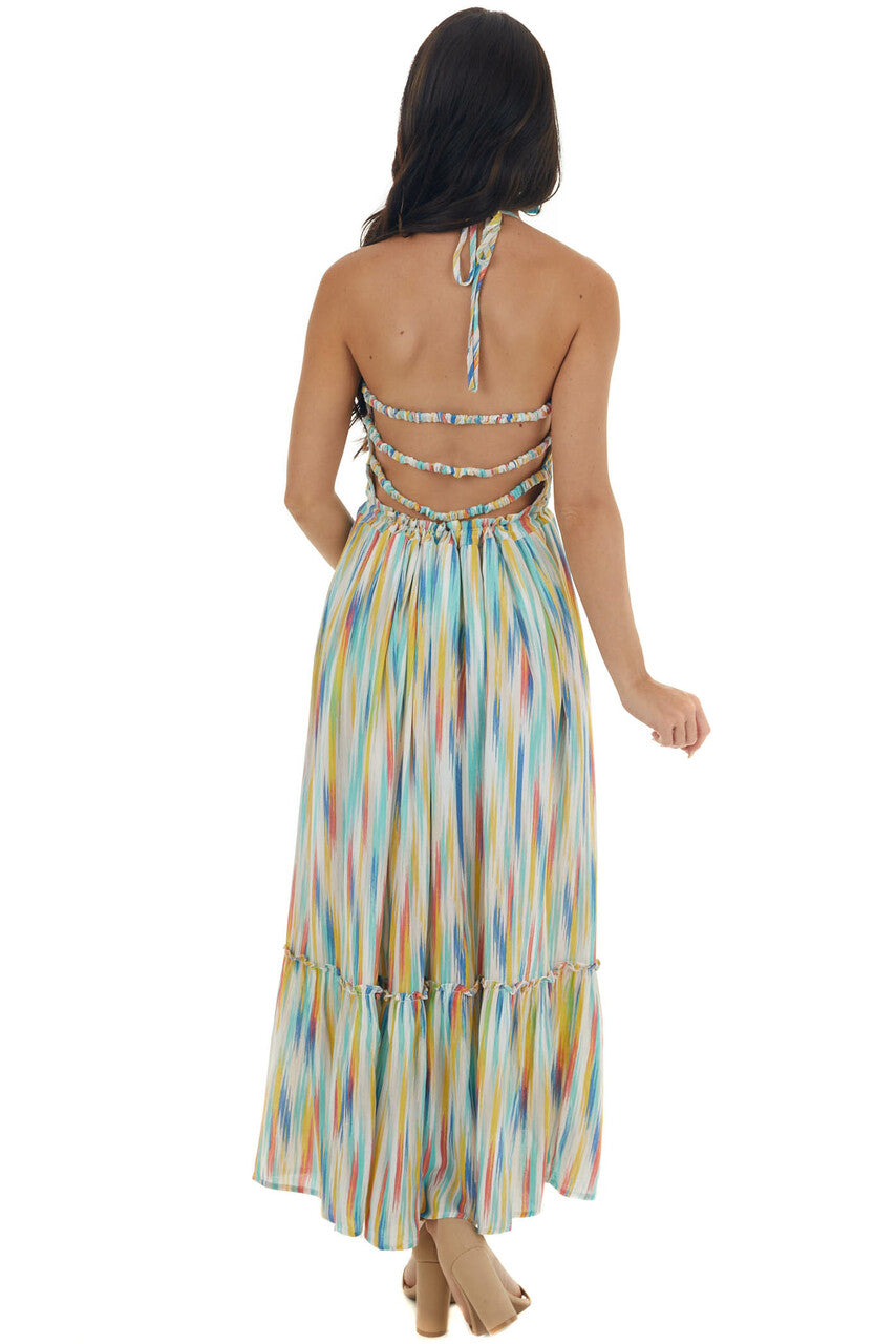 Multicolor Striped Sleeveless Maxi Dress