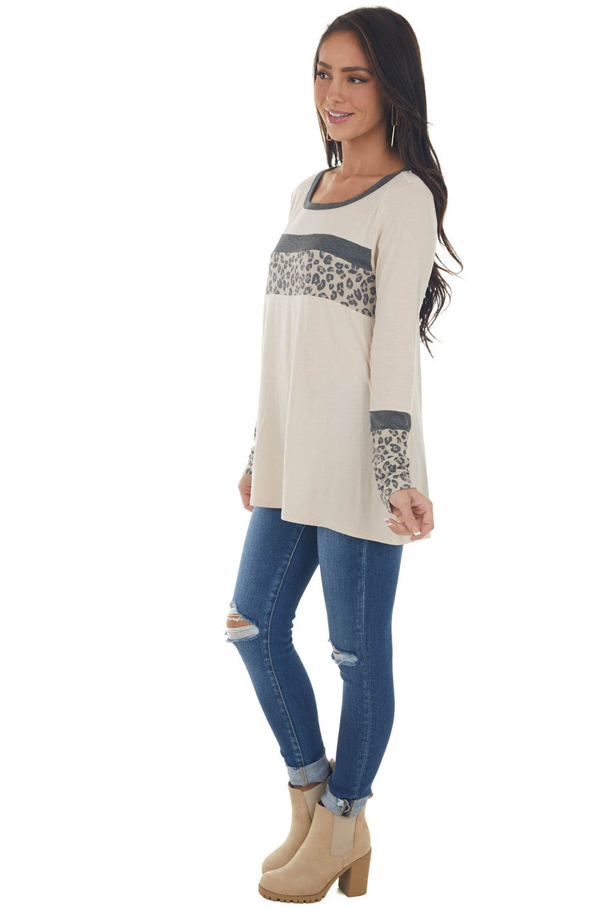 Tea Rose Colorblock Long Sleeve Knit Top 