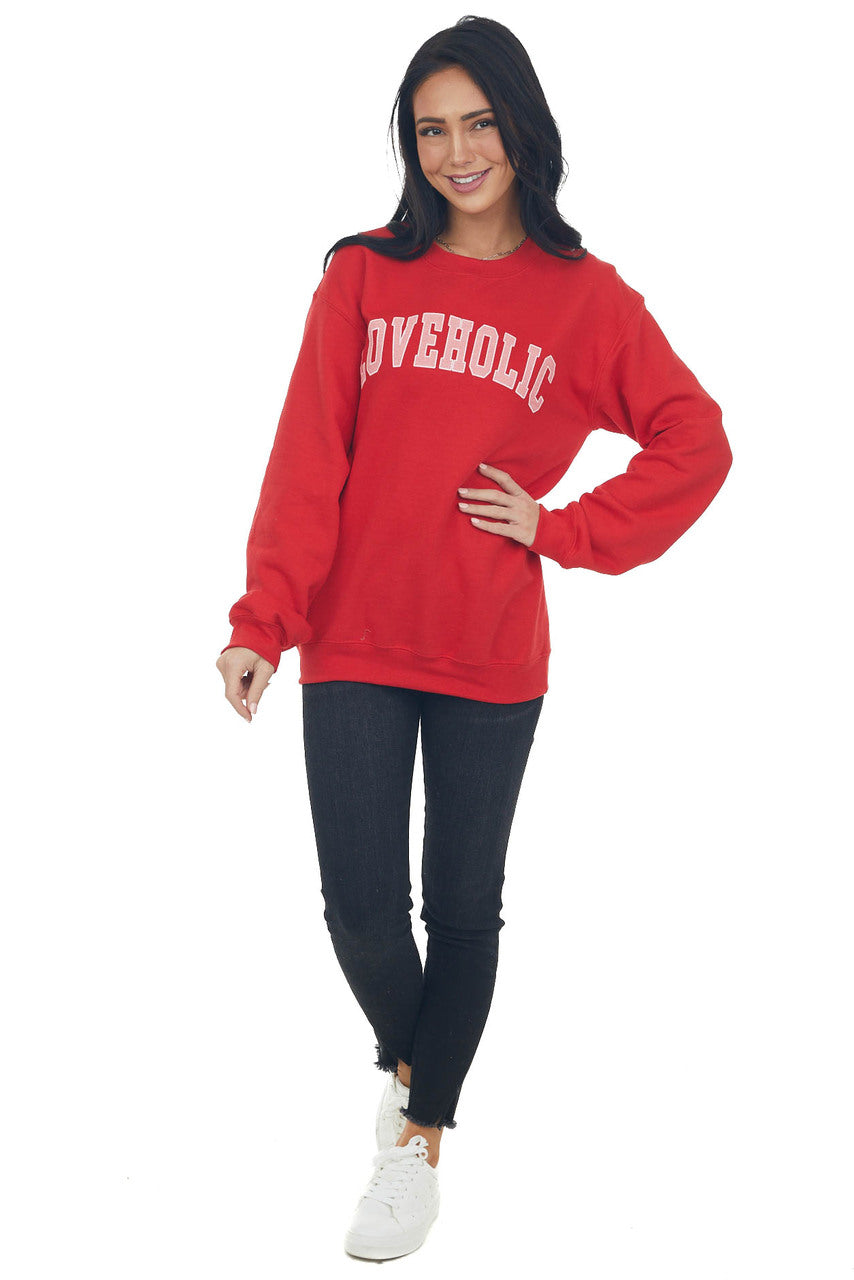 Ruby and Blush 'Loveholic' Graphic Sweatshirt