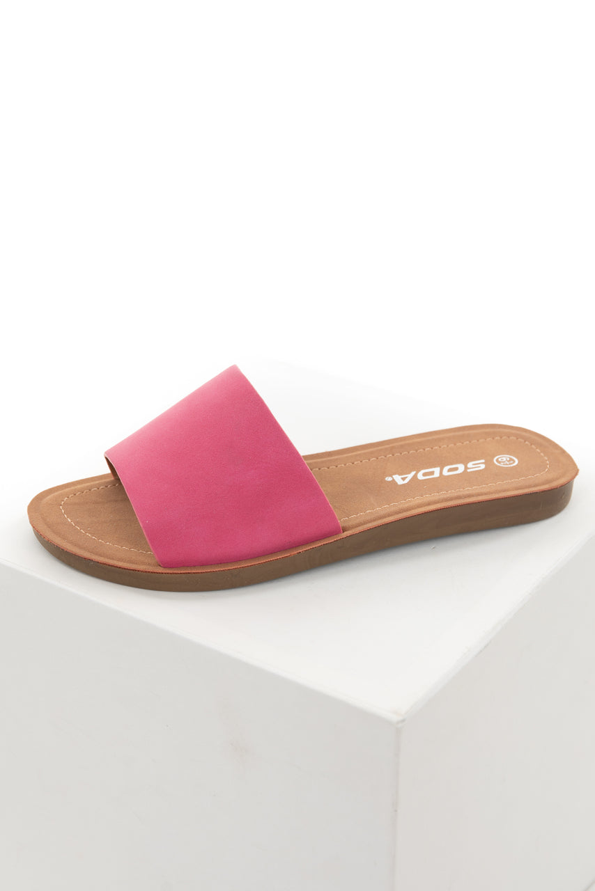 Mulberry Faux Leather Slip On Style Sandal 