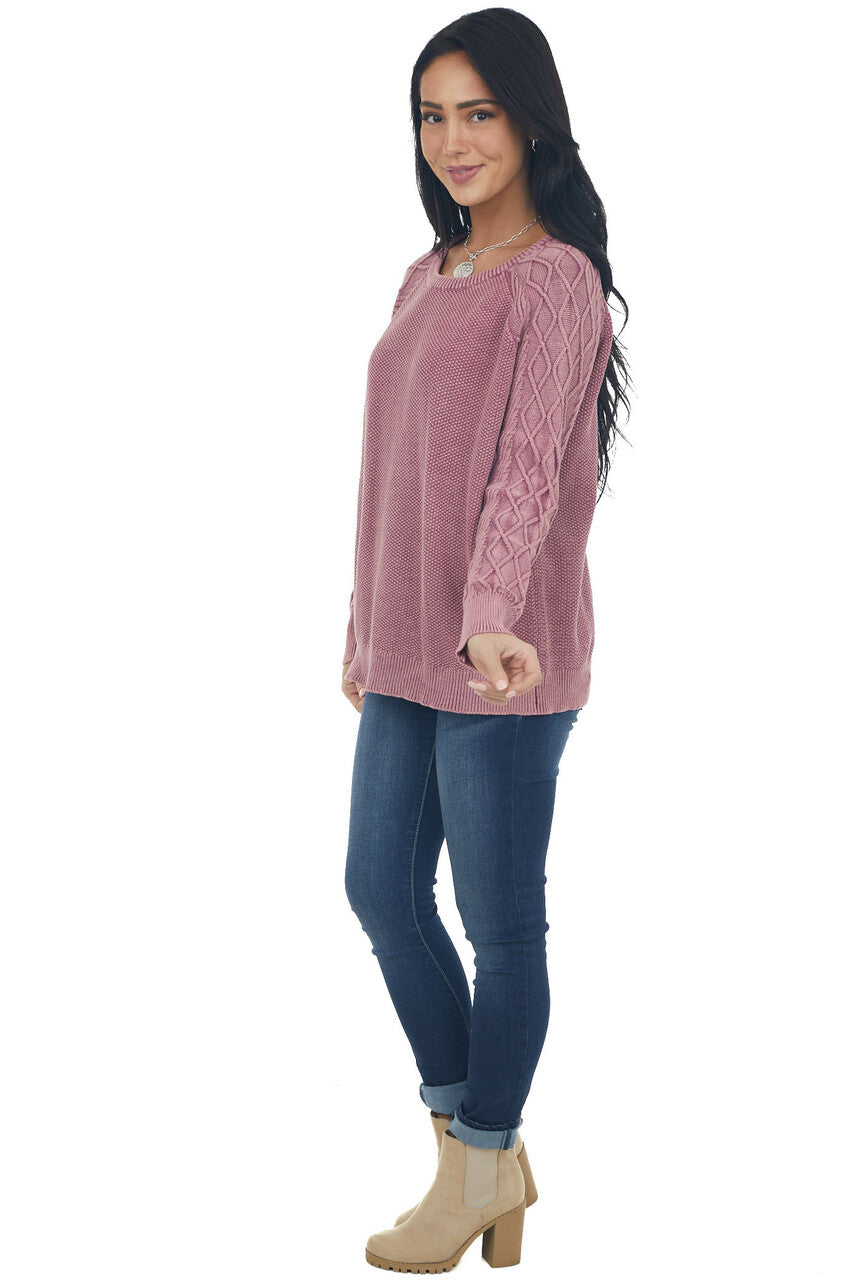Hibiscus Mineral Wash Raglan Sleeve Sweater