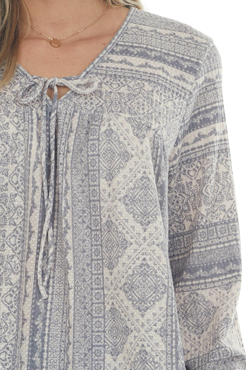 Blush and Stone Multiprint Long Sleeve Top