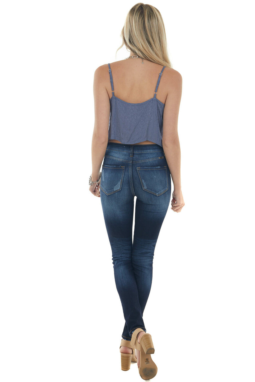 Stormy Leopard Draped Neck Handkerchief Cami