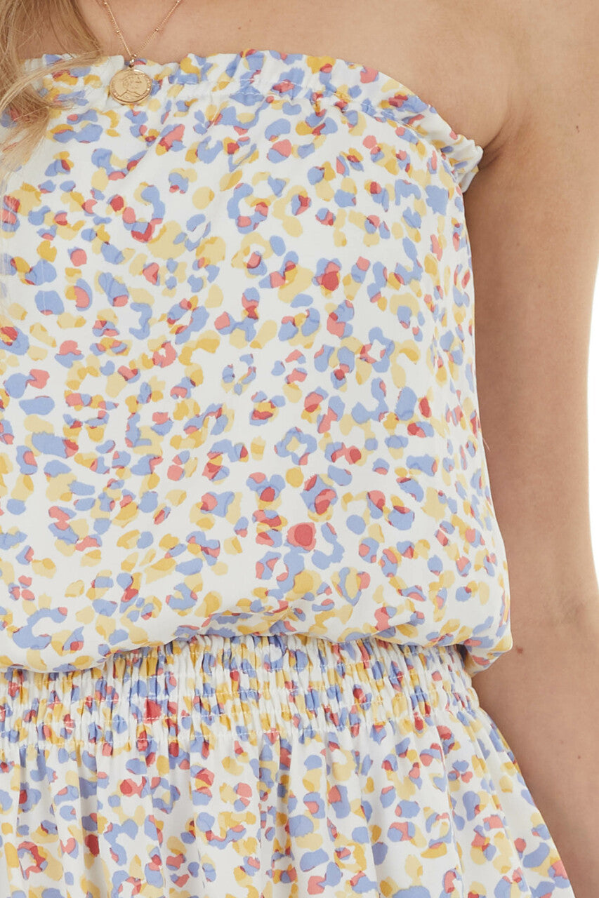 Amber Leopard Print Strapless Mini Dress 