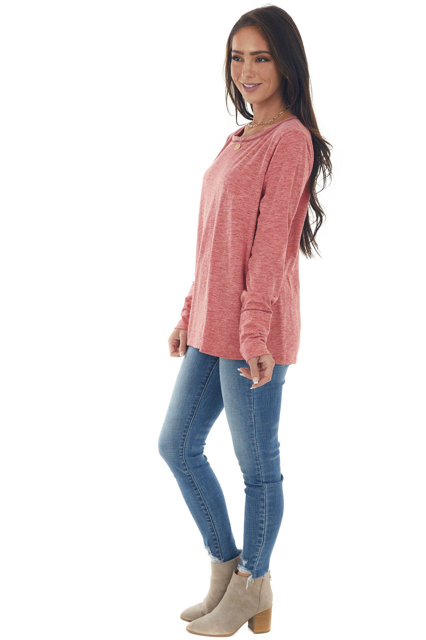 Melange Ruby Long Sleeve Thumb Hole Knit Top