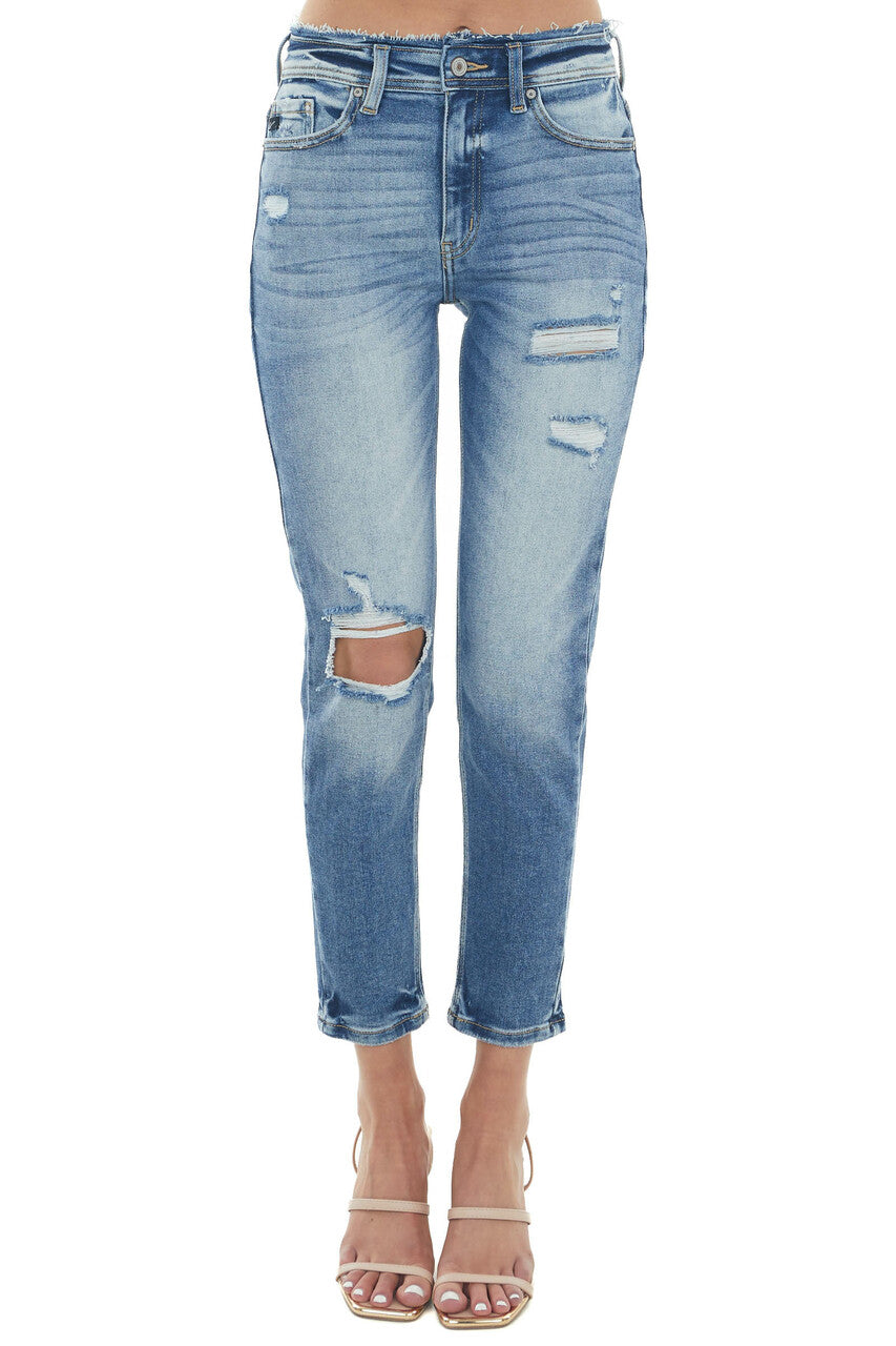 Medium Wash High Rise Relaxed Fit Jeans 