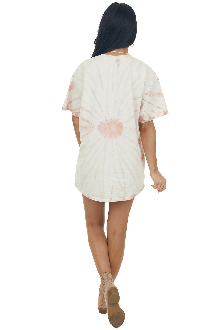 Apricot Tie Dye 'Desert Hills' Oversized Tee