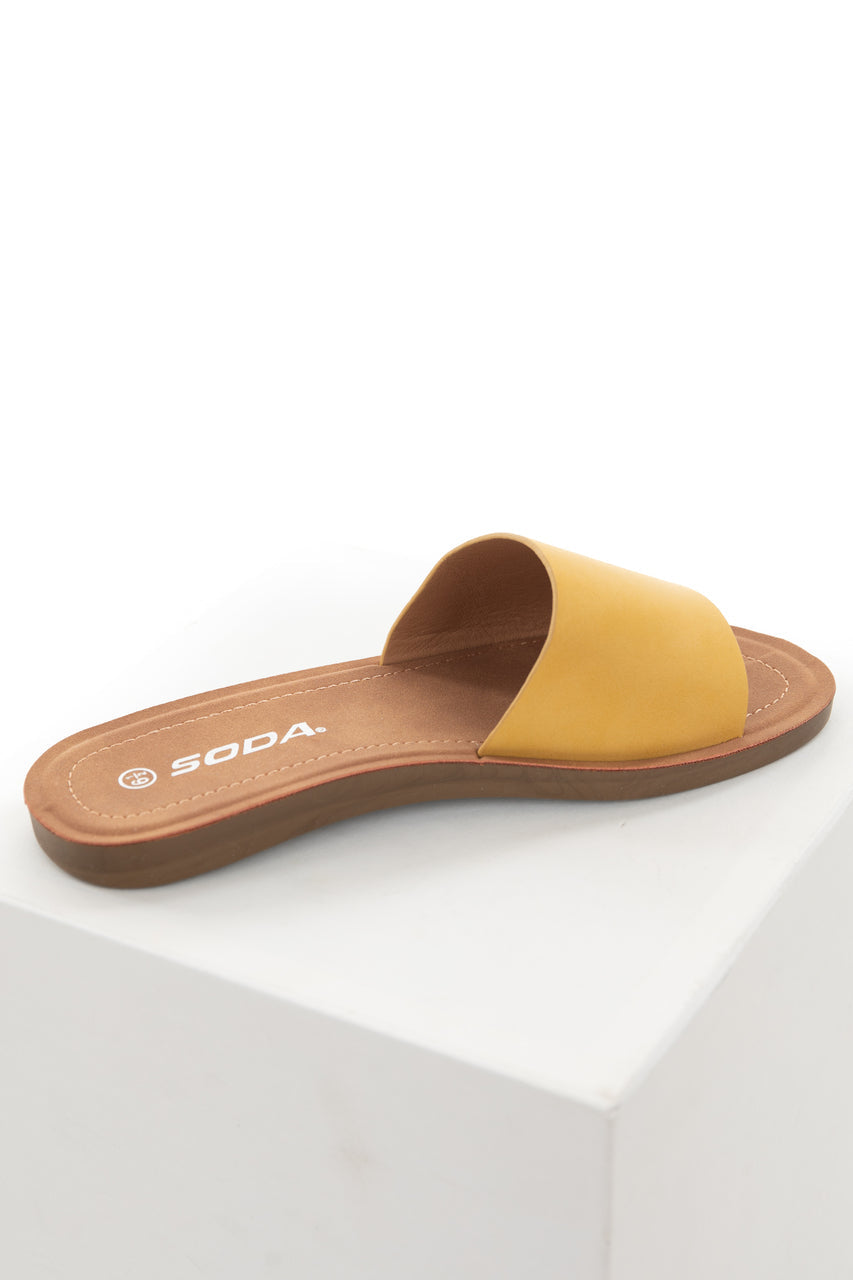 Amber Faux Leather Slip On Style Sandal