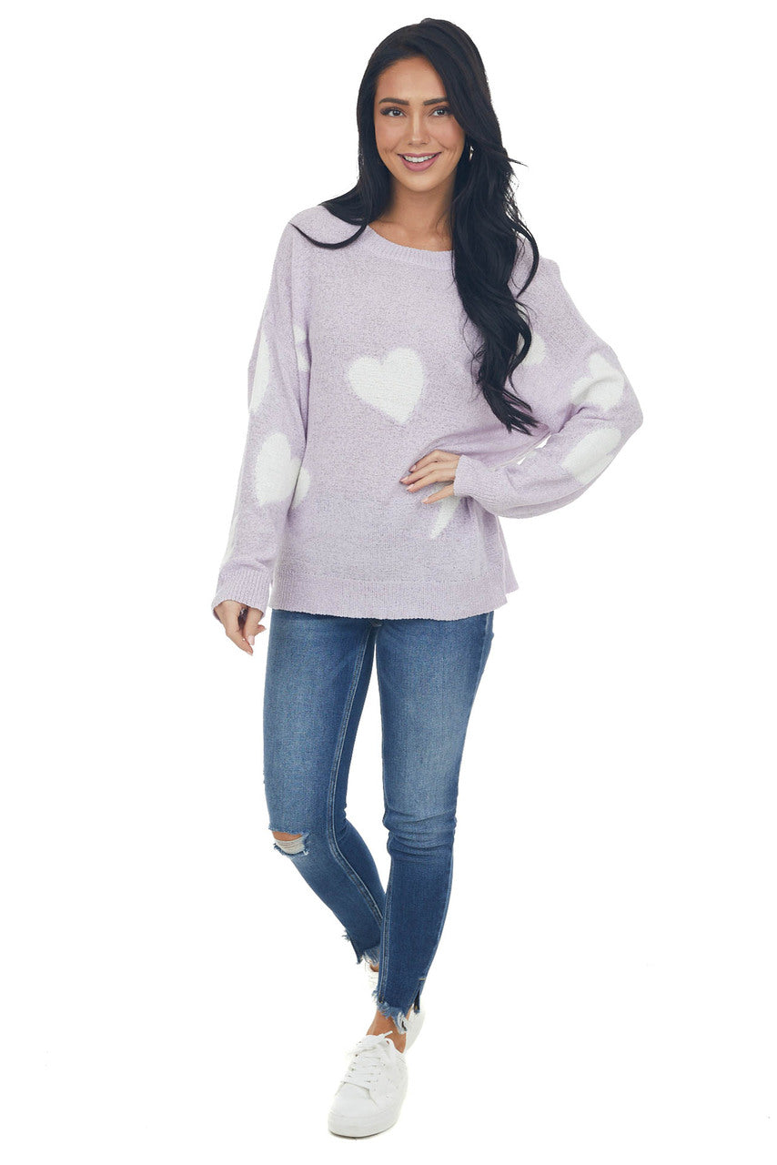 Lavender Heart and Lightning Light Sweater 