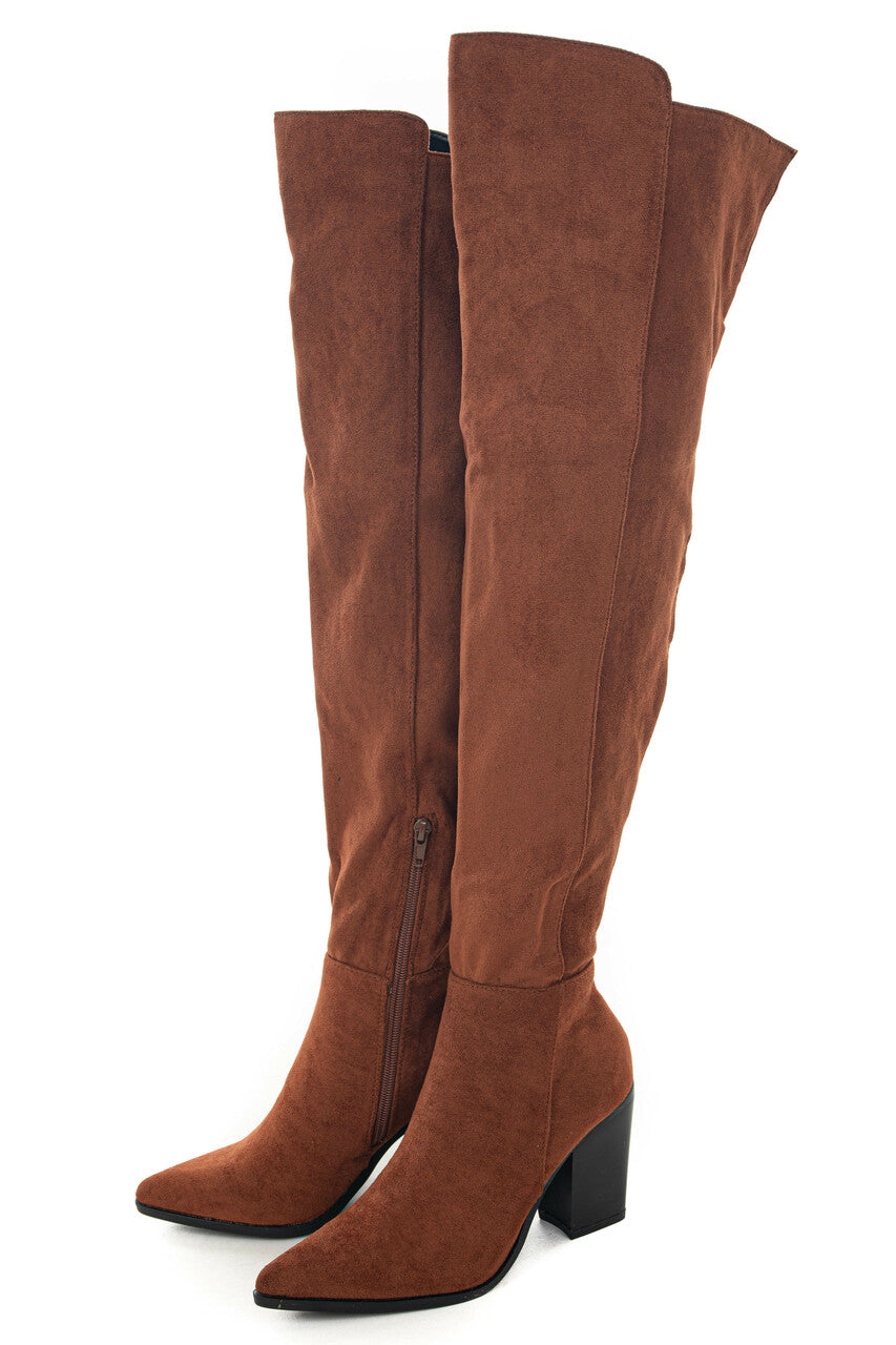 Spice Suede Over the Knee Block Heel Boots
