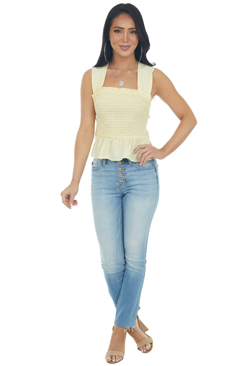 Buttercream Sleeveless Strappy Open Back Top