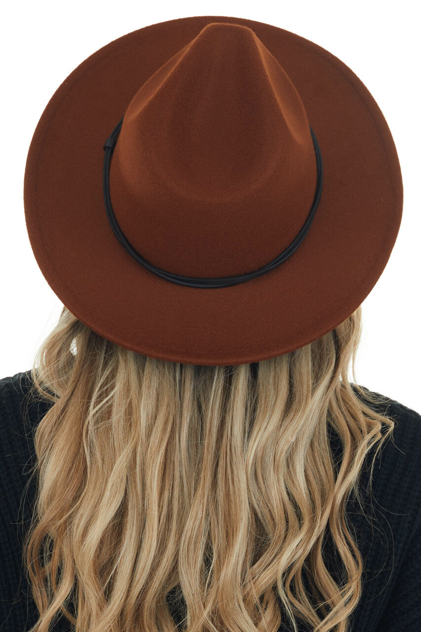 Cinnamon Felt Panama Hat with Double Band 