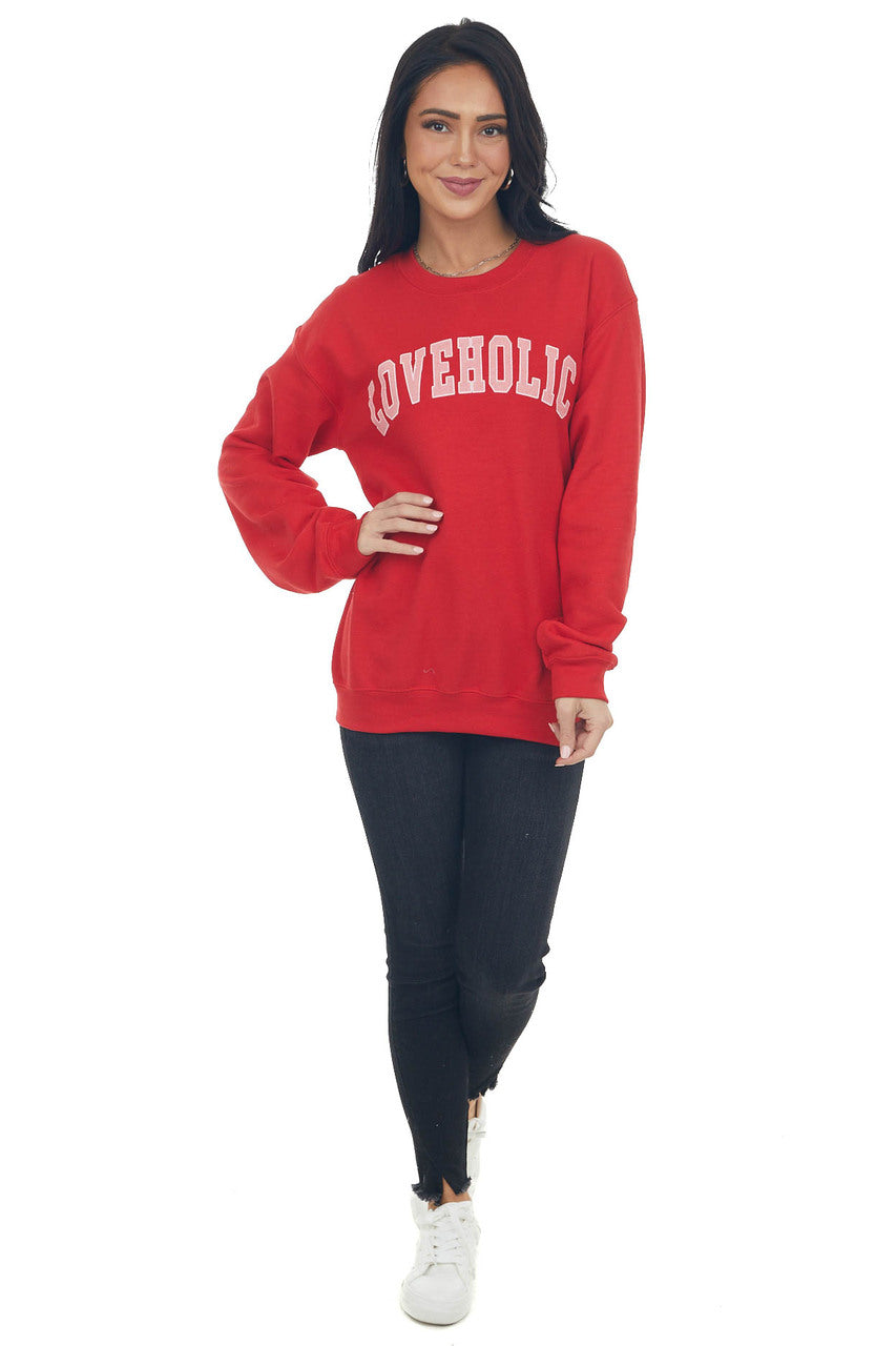 Ruby and Blush 'Loveholic' Graphic Sweatshirt