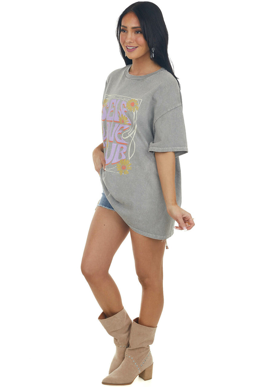 Ash Washed 'Self Love Club' Oversized Tee