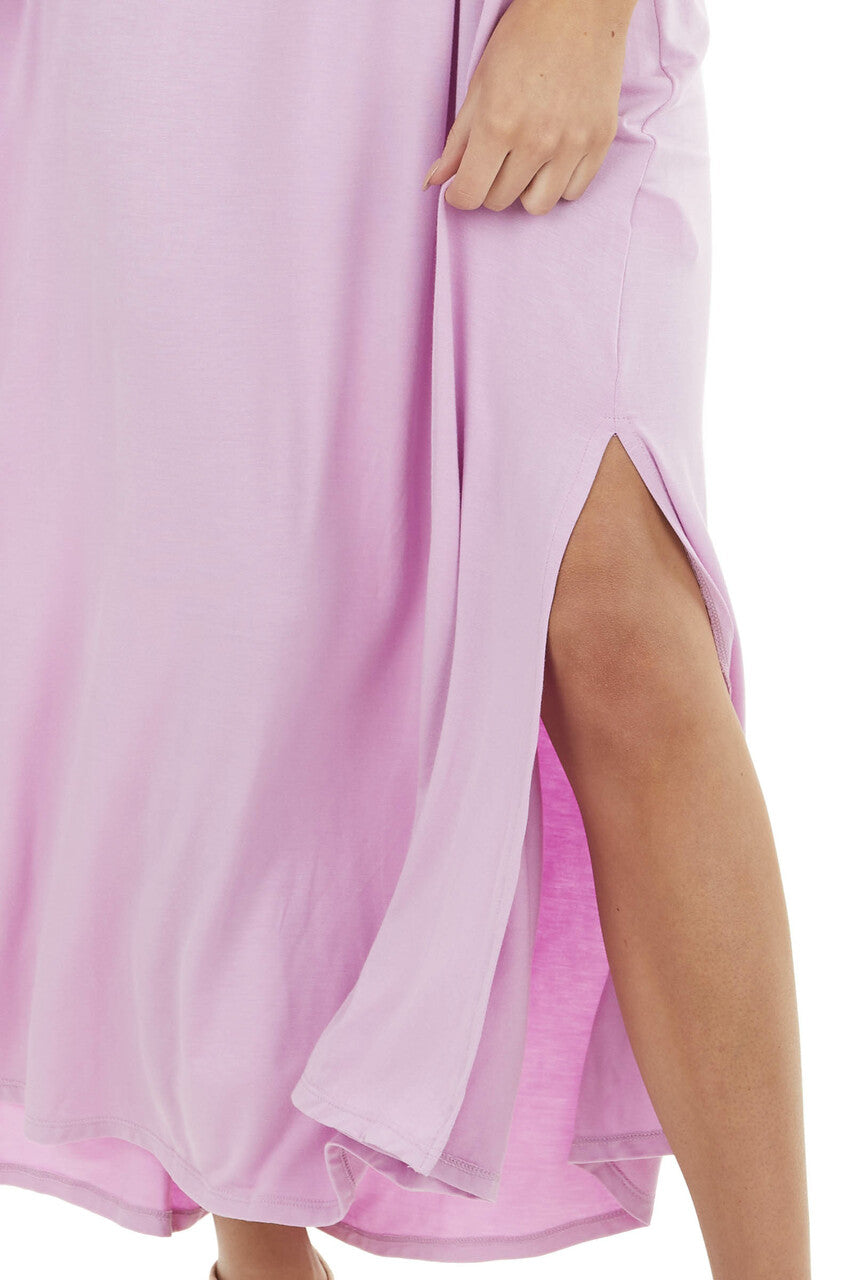 Pale Iris Sleeveless Maxi Dress with Front Lace Detail