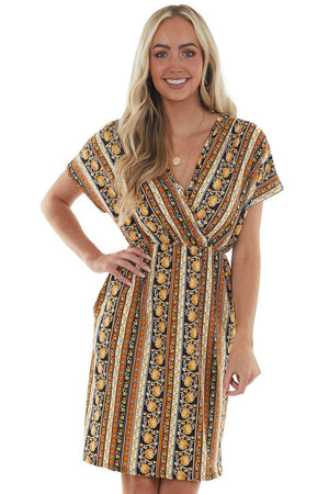 Mango and Black Striped Print Short Dress