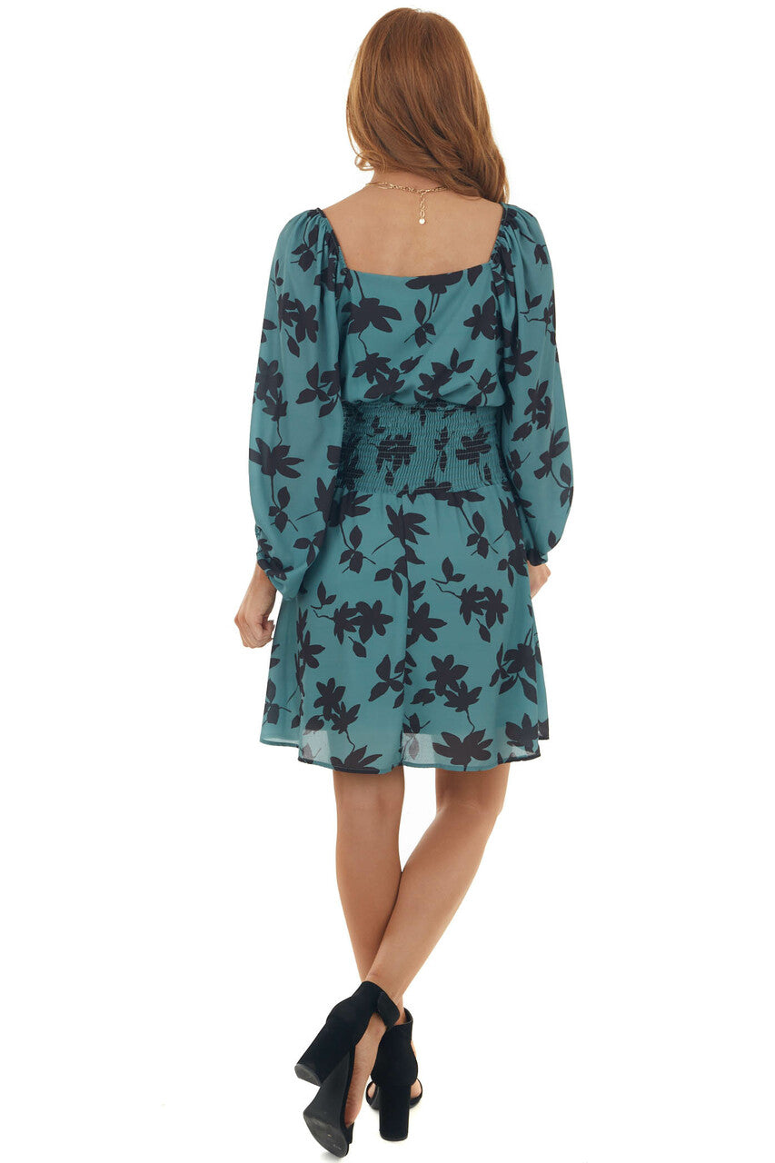 Juniper Floral Print V Neck Mini Dress 