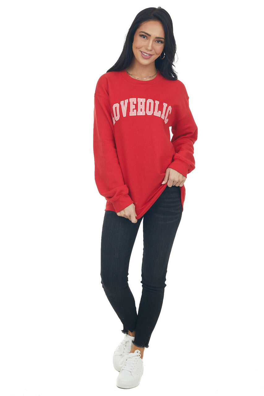 Ruby and Blush 'Loveholic' Graphic Sweatshirt