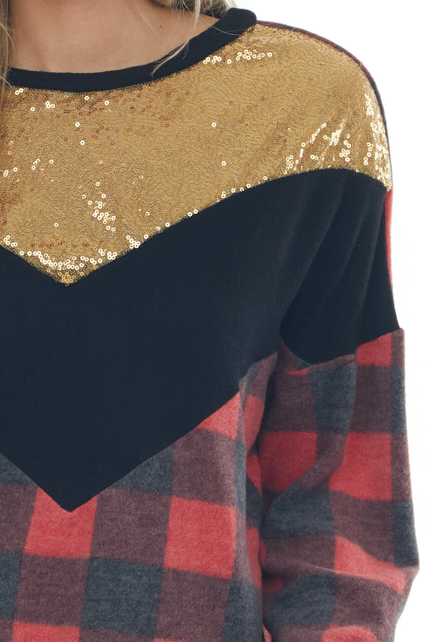 Black Chevron Colorblock Dolman Sleeve Top